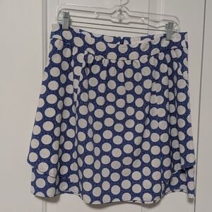 Reitmans Navy and White Polka Dot Skater Skirt